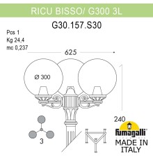 Садово-парковый фонарь FUMAGALLI RICU BISSO/G300 3L G30.157.S30.AYF1R