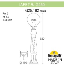 Садовый светильник-столбик FUMAGALLI IAFAET.R/G250 G25.162.000.VXE27