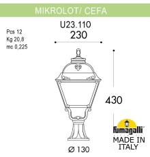 Ландшафтный фонарь FUMAGALLI MIKROLOT/CEFA U23.110.000.VXF1R