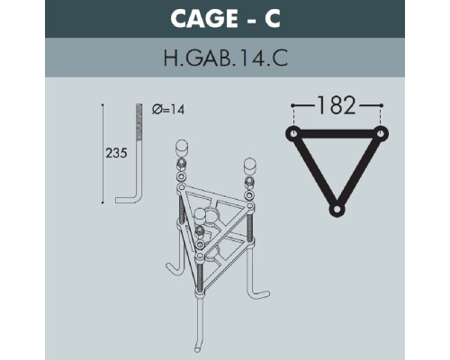 Парковый фонарь FUMAGALLI NEBO OFIR/RUT 2L+1 E26.202.R21.AXE27