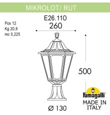 Ландшафтный фонарь FUMAGALLI MIKROLOT/RUT E26.110.000.VYF1R