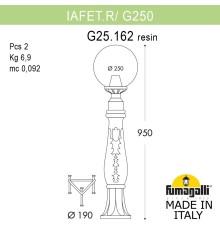 Садовый светильник-столбик FUMAGALLI IAFAET.R/G250 G25.162.000.VXF1R