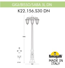 Садово-парковый фонарь FUMAGALLI GIGI BISSO/SABA 3L DN K22.156.S30.VXE27DN