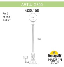 Садово-парковый фонарь FUMAGALLI ARTU/G300 G30.158.000.VYE27