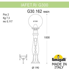 Садовый светильник-столбик FUMAGALLI IAFAET.R/G300 G30.162.000.VYF1R