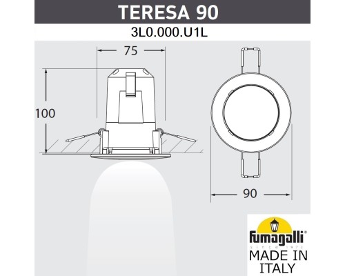 Уличный встраиваемы светильник FUMAGALLI TERESA 90 3L0.000.000.LYU1L