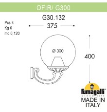 Светильник уличный настенный FUMAGALLI OFIR/G300 G30.132.000.VXF1R