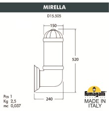 Светильник уличный настенный FUMAGALLI MIRELLA  D15.505.000.VXF1R.FC1