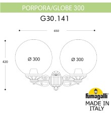 Светильник уличный настенный FUMAGALLI PORPORA/G300 G30.141.000.BZF1R