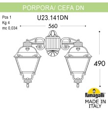 Светильник уличный настенный FUMAGALLI PORPORA/CEFA DN U23.141.000.VYF1RDN