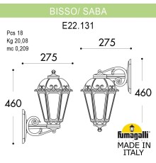 Светильник уличный настенный FUMAGALLI BISSO/SABA K22.131.000.BYF1R DN