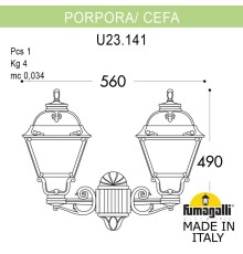 Светильник уличный настенный FUMAGALLI PORPORA/CEFA U23.141.000.BXF1R