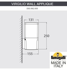 Светильник уличный настенный FUMAGALLI VIRGILIO APPLIQUE DS3.560.000.WYD1L