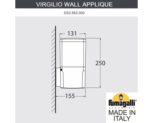 Светильник уличный настенный FUMAGALLI VIRGILIO APPLIQUE DS3.560.000.WYD1L