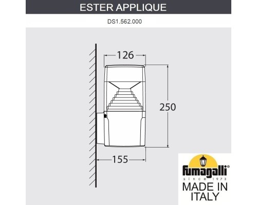Светильник уличный настенный FUMAGALLI ESTER APPLIQUE DS1.562.000.AXD1L Светильник уличный настенный FUMAGALLI ESTER APPLIQUE DS1.562.000.AXD1L