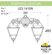 Светильник уличный настенный FUMAGALLI PORPORA/CEFA DN U23.141.000.BXE27DN