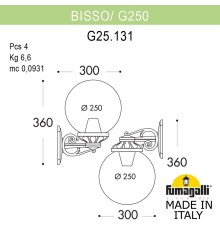 Светильник уличный настенный FUMAGALLI BISSO/G250 G25.131.000.BYE27DN