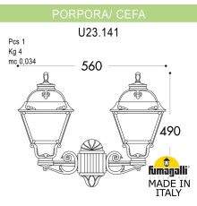 Светильник уличный настенный FUMAGALLI PORPORA/CEFA U23.141.000.BXE27