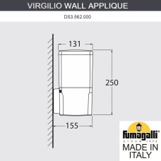Светильник уличный настенный FUMAGALLI VIRGILIO APPLIQUE DS3.560.000.WYF1R