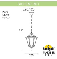 Подвесной уличный светильник FUMAGALLI SICHEM/RUT E26.120.000.VYF1R