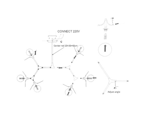 Люстра на штанге Light of MATISSE M L95 Multicolored ImperiumLoft