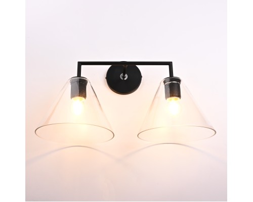 Бра RH Utilitaire Funnel Shade Double Sconce Black