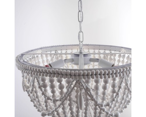Подвесная люстра RH Anselme White Wood Weathered Chandelier