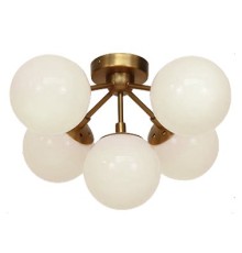 Потолочная люстра Modo 5 Brass color & white glass ImperiumLoft