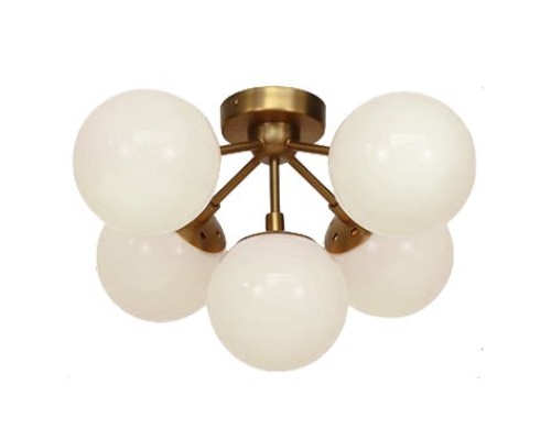 Потолочная люстра Modo 5 Brass color & white glass ImperiumLoft