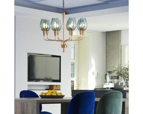 Подвесная дизайнерская люстра Viola 6 Синий