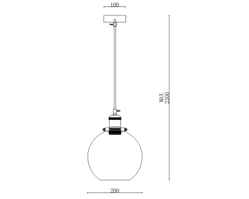Подвесной светильник Loft Clear Glass Sphere Cloche Дымчатый ImperiumLoft