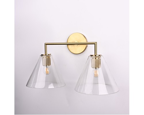 Бра RH Utilitaire Funnel Shade Double Sconce Brass