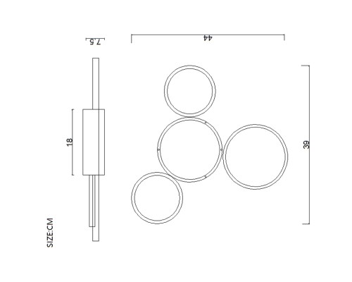 Потолочный светильник TWINE 4 rings White ImperiumLoft