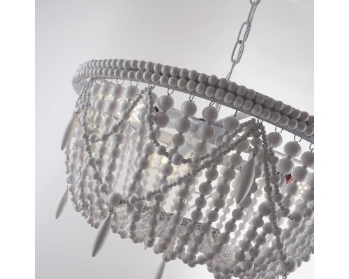 Подвесная люстра RH Anselme White Wood Weathered Chandelier