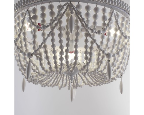 Подвесная люстра RH Anselme White Wood Weathered Chandelier