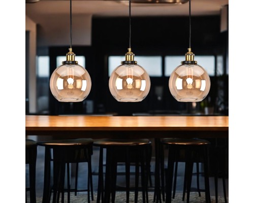 Подвесной светильник Loft Clear Glass Sphere Cloche Дымчатый ImperiumLoft