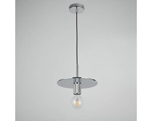 Подвесной светильник RH Utilitaire Disk Shade Pendant Silver ImperiumLoft