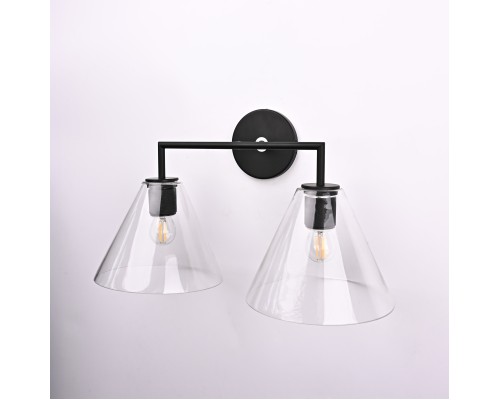 Бра RH Utilitaire Funnel Shade Double Sconce Black