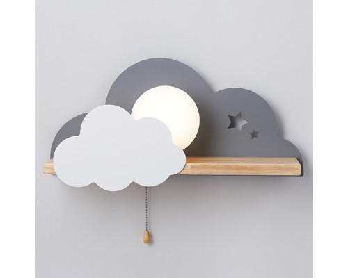 Бра с полкой Серое Облако Wall Lamp Gray Cloud ImperiumLoft