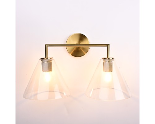 Бра RH Utilitaire Funnel Shade Double Sconce Brass