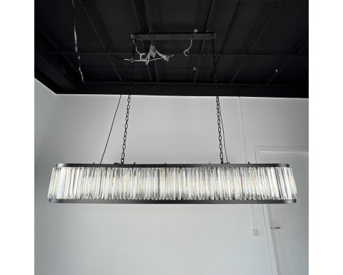 Подвесная люстра RH 1920s Odeon Clear Glass Black 180 ImperiumLoft