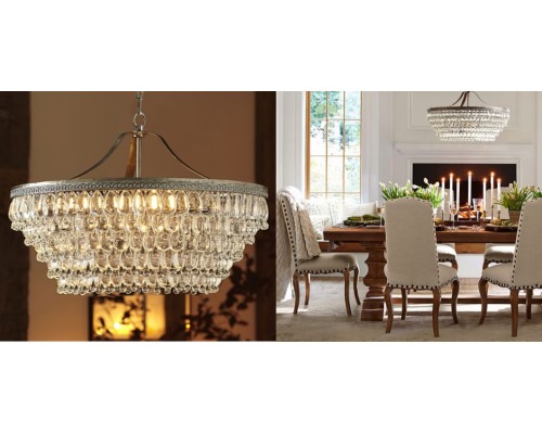 Подвесная люстра Clarissa Glass Drop Petite Round Chandelier ImperiumLoft
