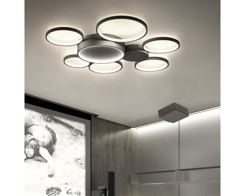 Потолочная люстра TWINE 7 rings Black