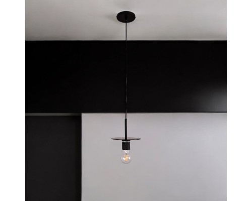 Подвесной светильник RH Utilitaire Disk Shade Pendant Black ImperiumLoft