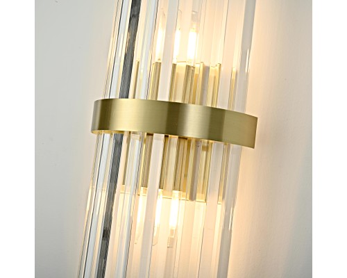 Бра Odeon Clear Glass Gold metal Wall Lamp ImperiumLoft