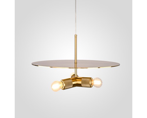 Люстра RH Utilitaire Disk Triple Pendant Brass ImperiumLoft