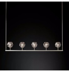 Люстра RH Boule De Cristal Linear Chandelier 5 Nickel ImperiumLoft