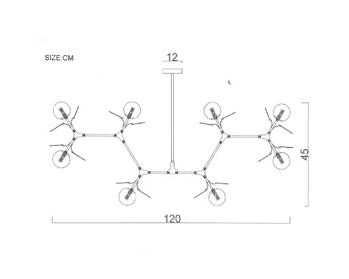 Люстра на штанге Light of MATISSE M L120 White ImperiumLoft
