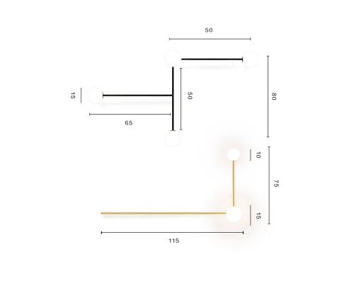 Настенный светильник LINES 4 Black ImperiumLoft