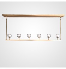 Люстра RH Boule De Cristal Linear Chandelier 6 Bronze ImperiumLoft